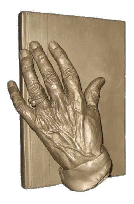 Book with hand